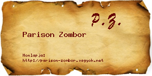 Parison Zombor névjegykártya
